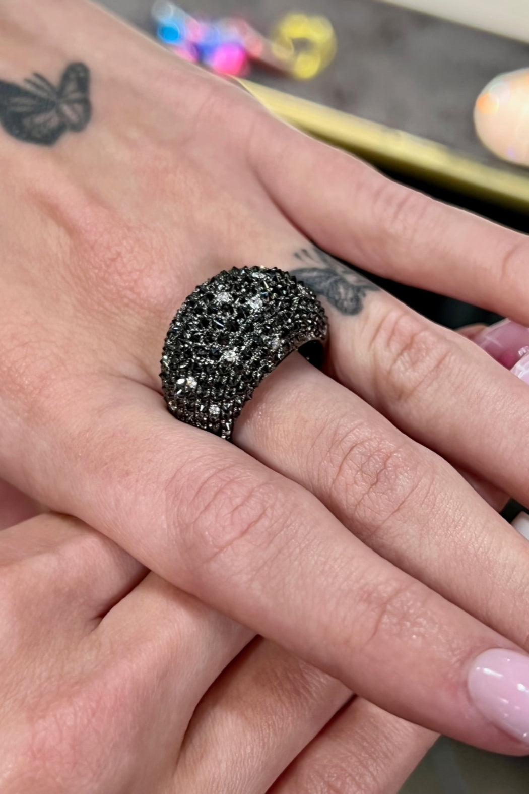 18kt Black Rhodium Multi Diamond Ring