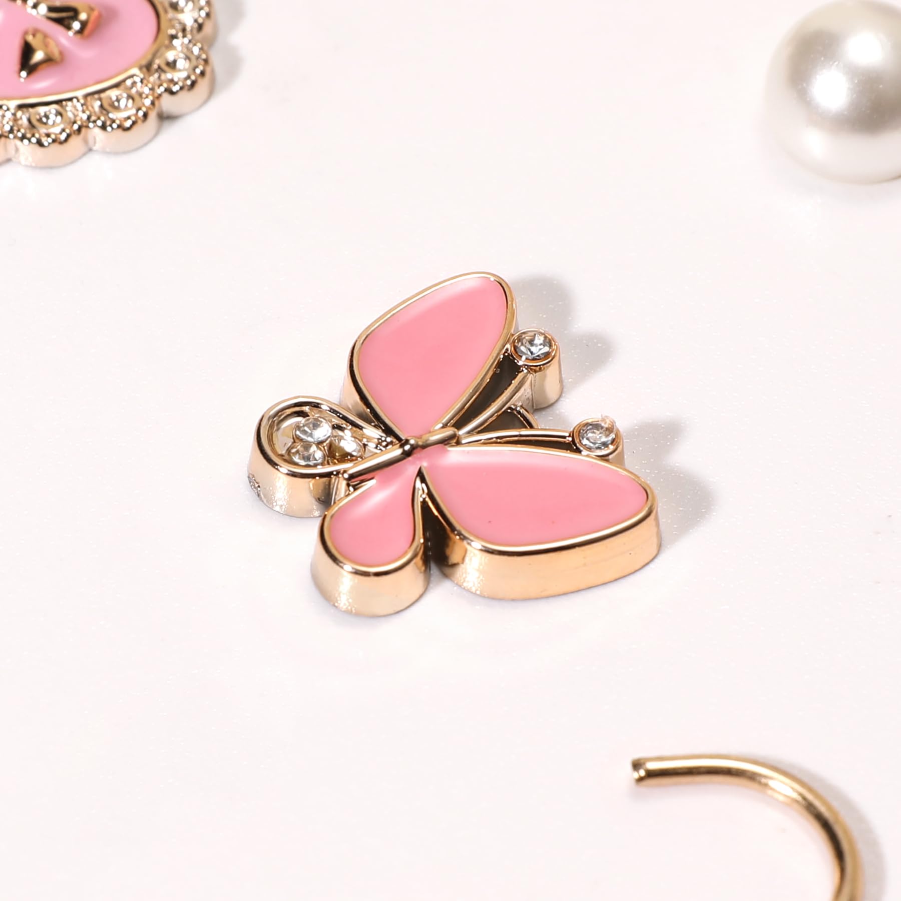 18Pcs Flower Shoe Chain Charms for Women, Bling Shoe Charms for Girls Clog Sandals, Girly Shoe Chains, DIY Shoe Decoration Accessories for Party Favor