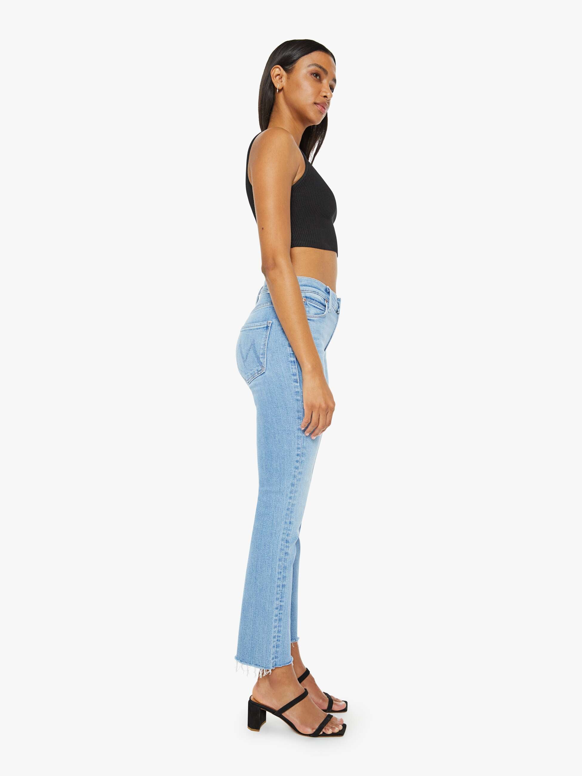Mother Denim The Mid Rise Dazzler Ankle Fray