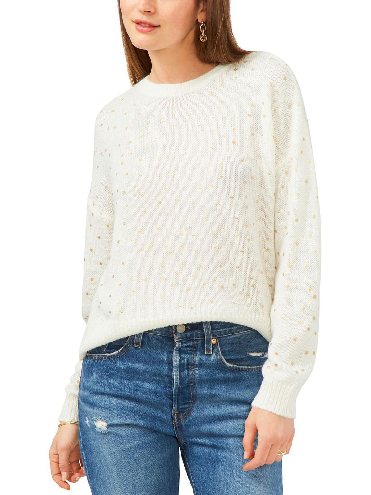 State Womens Metallic Polka Dot Pullover Sweater by Steals