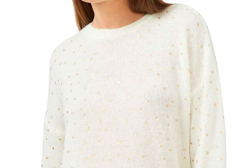 State Womens Metallic Polka Dot Pullover Sweater by Steals