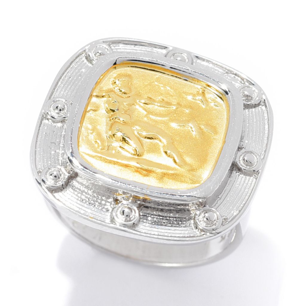 Tagliamonte 18K Gold Plated Sterling Silver Hercules Cushion Shape Ring by Steals