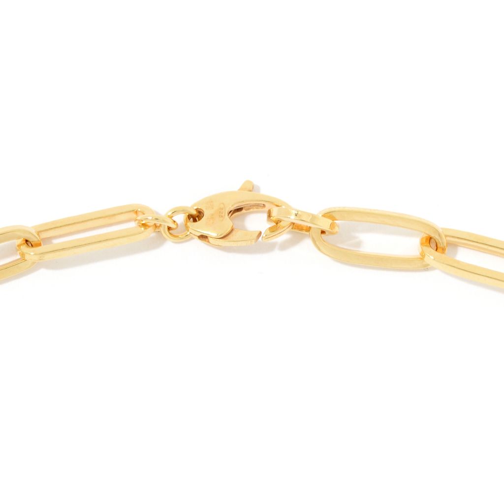 OroMio 14K Gold & Sterling Silver Tubing Choice of Length Paperclip Link Necklace by Steals