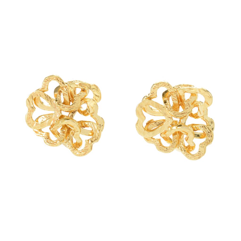 Golden Odyssey 14K Gold Plated Interlocking Heart Stud Earrings by Steals