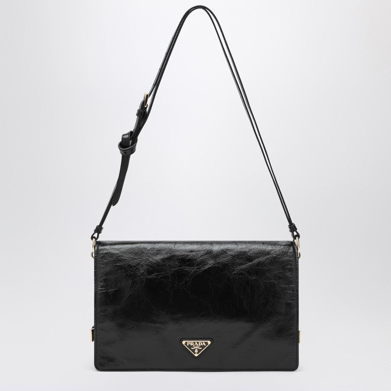 Prada Medium Shoulder Bag Black In Leather Women