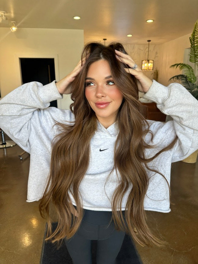 Genius Weft Hair Extensions in Color 4 Chocolate Brown