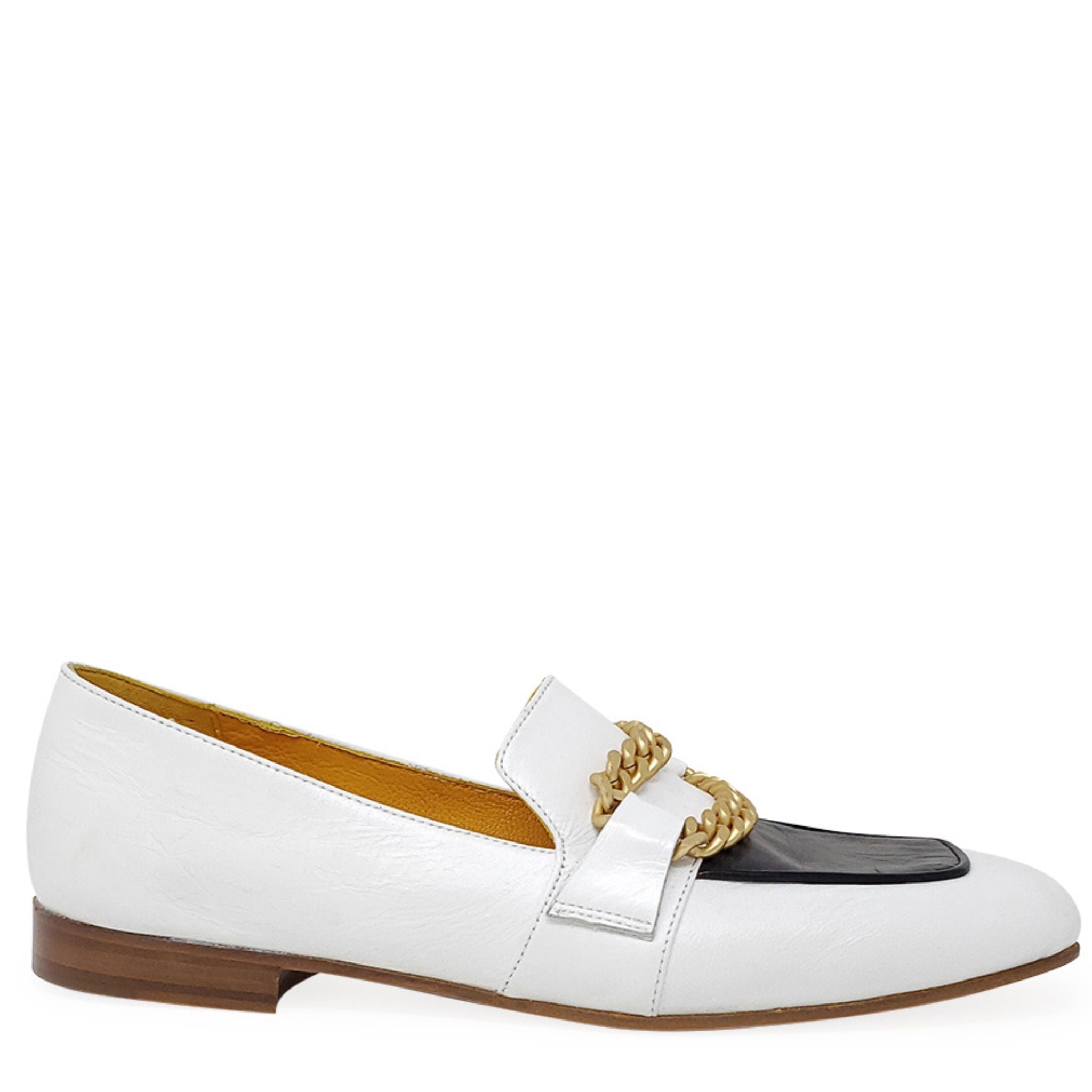 Flat Loafer Wht/Blk