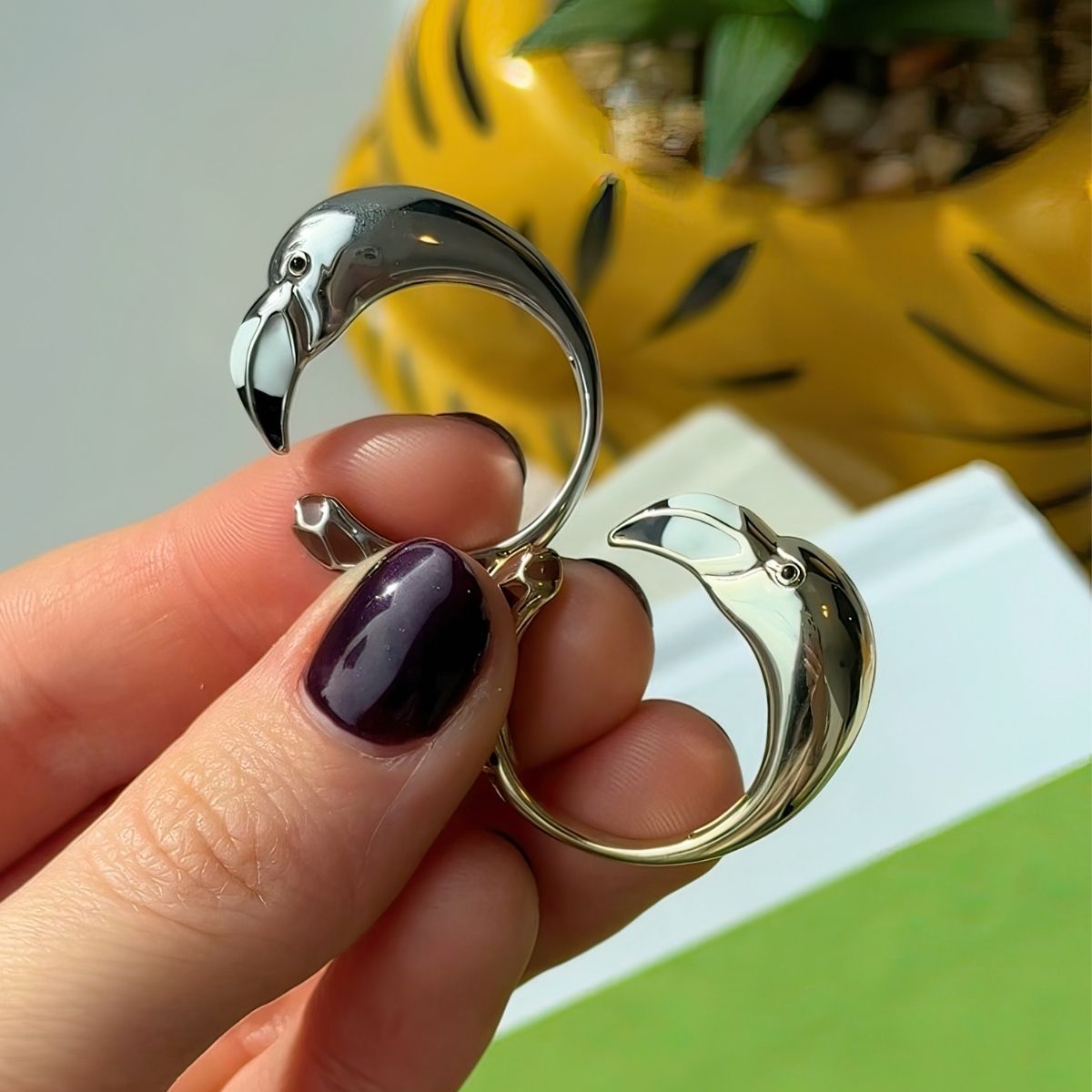 Sterling Silver Designer Flamingo Ring