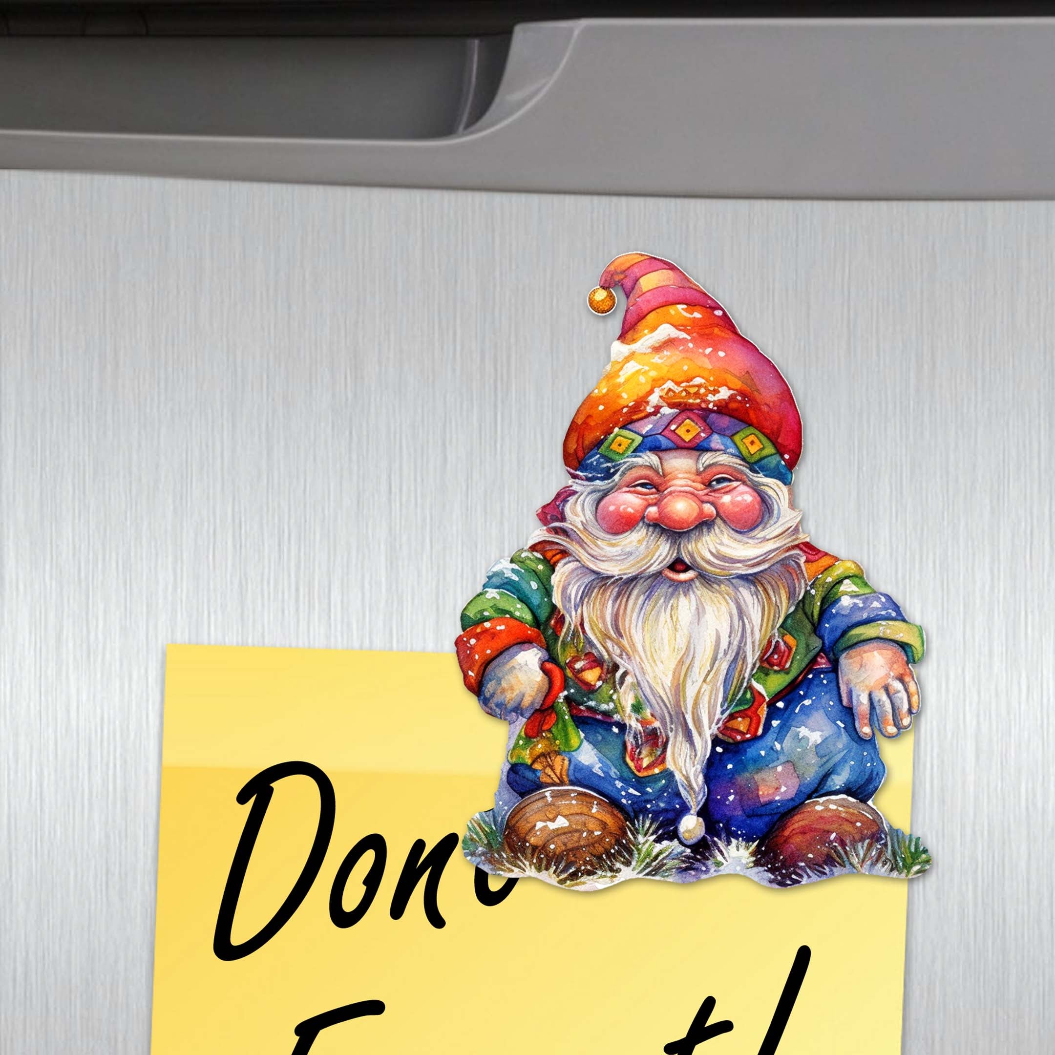 Christmas Gnomes Wooden Magnets Set of 6 by G. Debrekht - Christmas Decor - 8090031G-S6