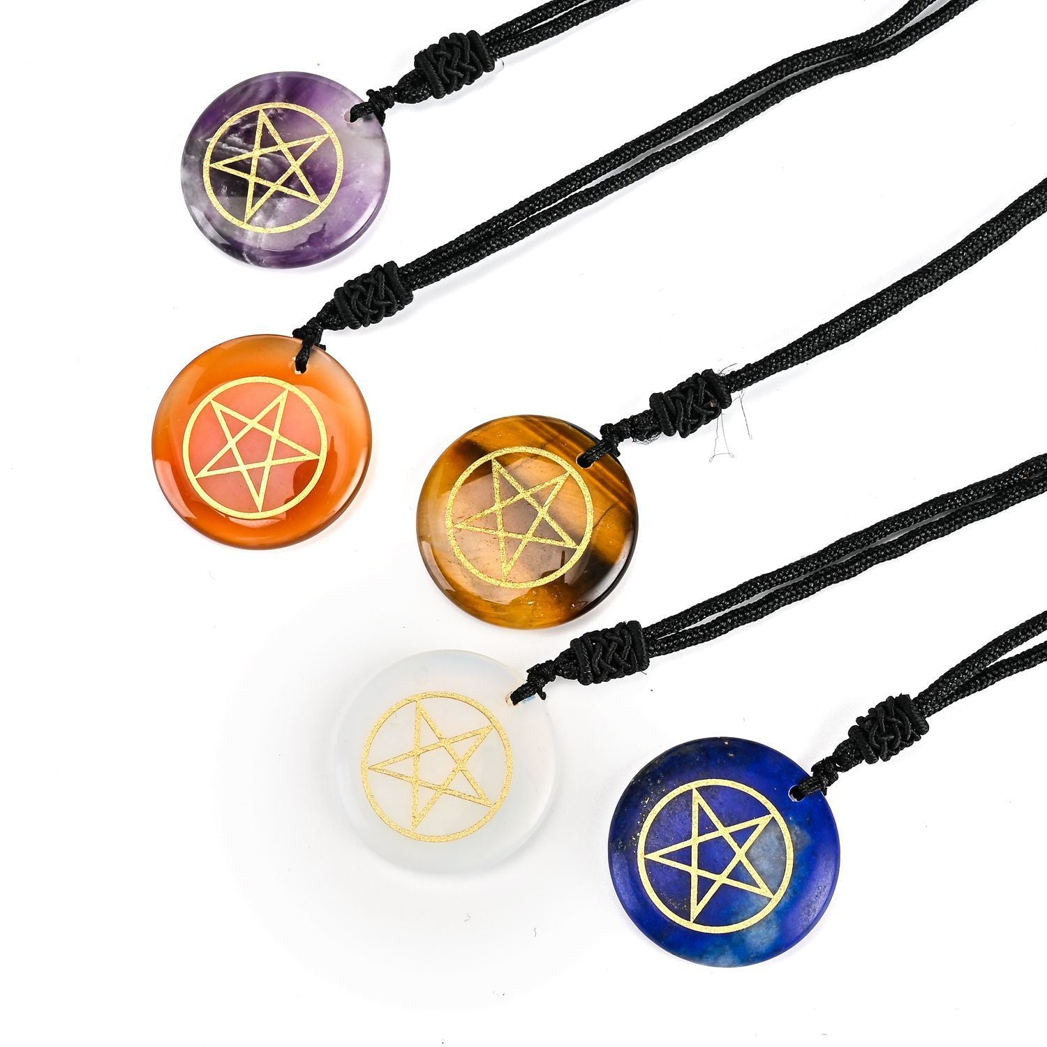 Pentacle Crystal Rope Necklaces