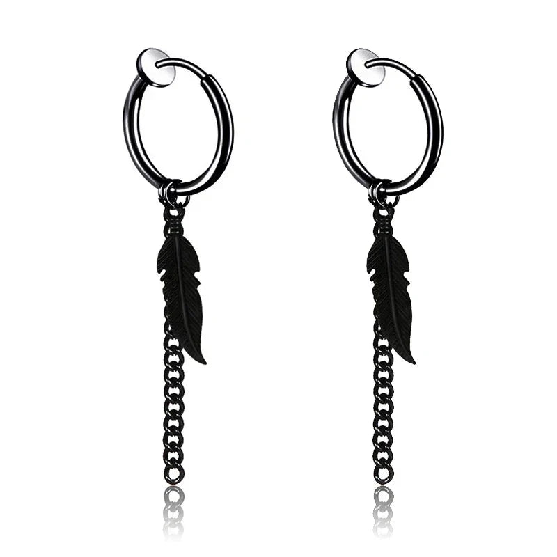 1Pair Fashion Cross Pendant Ear Clip Non Piercing Earrings Fake Earrings Gift for Men Women Jewelry