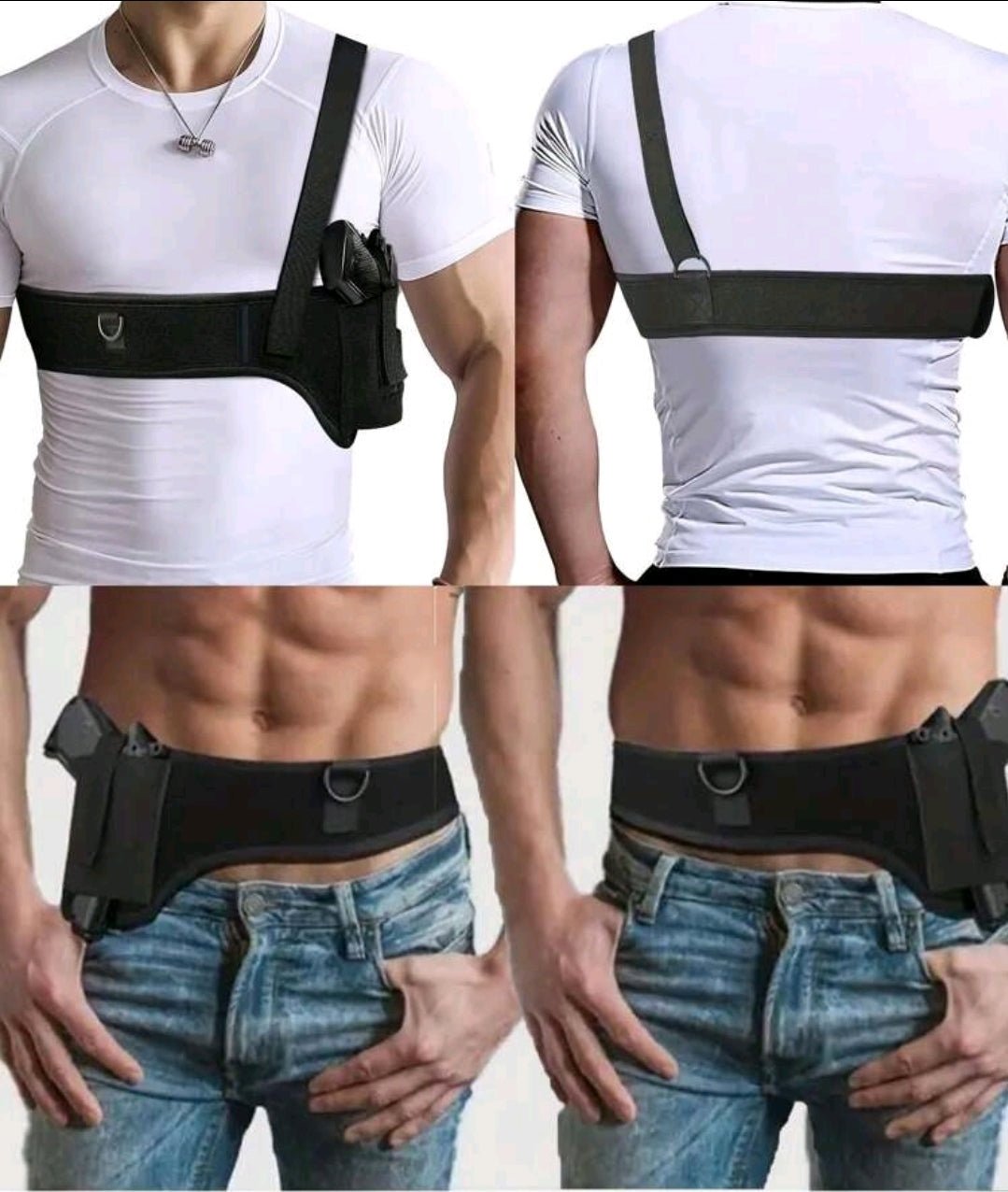1pc Deep Conceal Shoulder Gun Holster, Unisex Armpit Pistol Holster, Adjustable For Left And Right Shoulder