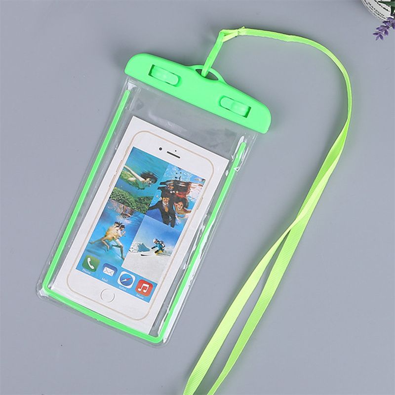1pcs Luminous PVC Cell Phone Waterproof Bag Transparent Fluorescent Diving Waterproof Case