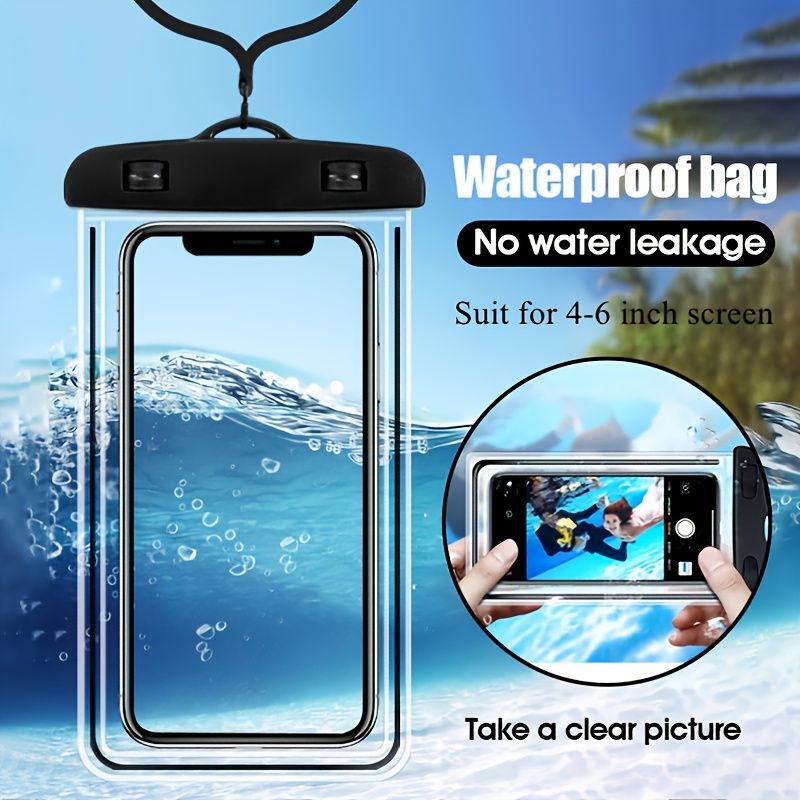 1pcs Luminous PVC Cell Phone Waterproof Bag Transparent Fluorescent Diving Waterproof Case