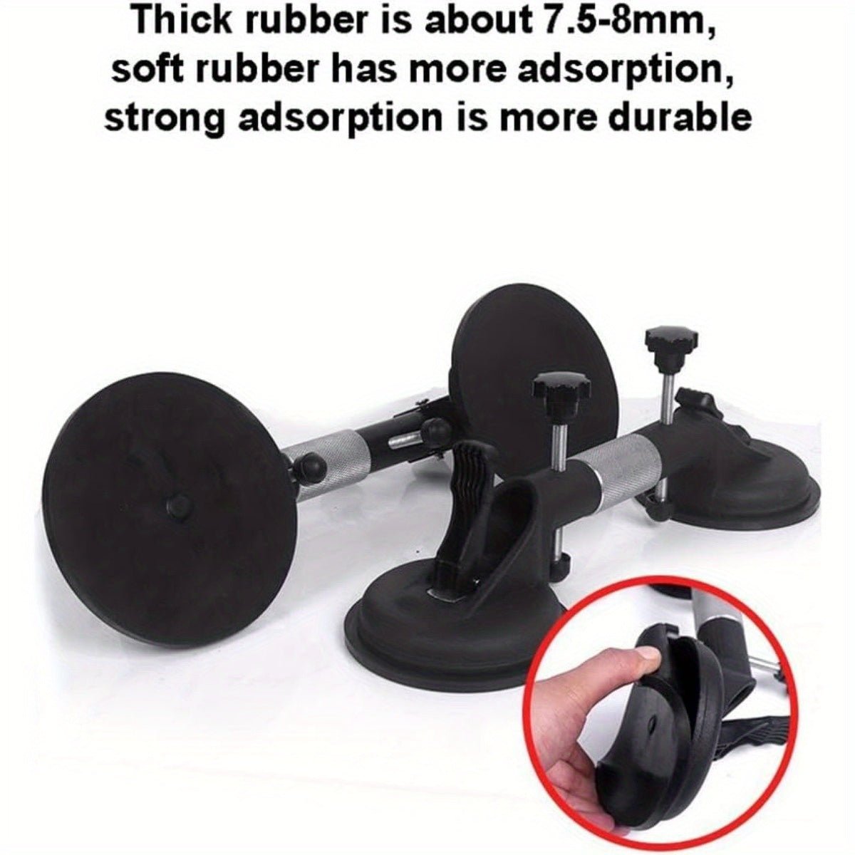 2 Pack Vacuum Suction Cup Glass Lifter Ceramic Tile Sucker Plate Horizontal Suction 110lbs Max Floor Lifting Tool