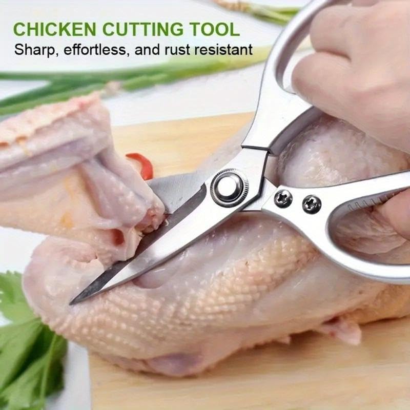 2 - Pcs Kitchen Scissors Set, All - Purpose Heavy - Duty Kitchen Shears with Anti - Slip Handle & Safety Lock（Super good qualiey）