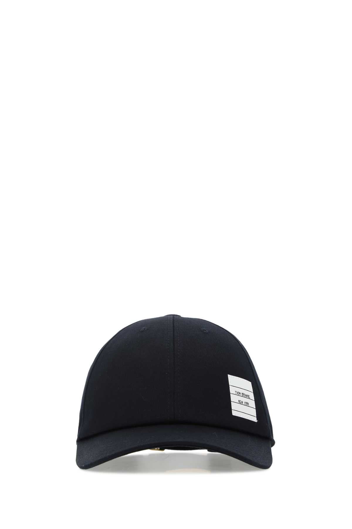Thom Browne Men Midnight Blue Cotton Baseball Cap