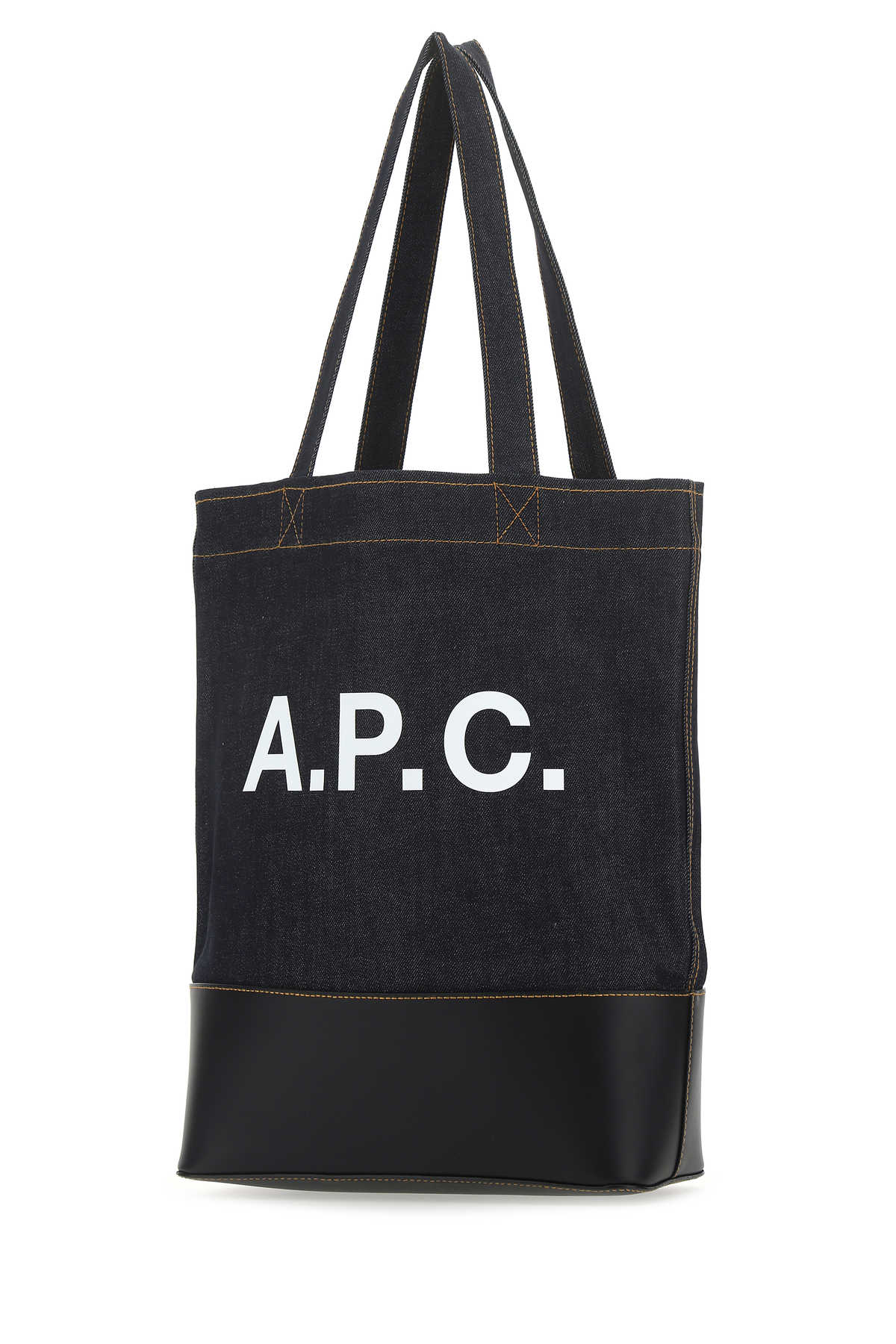 A.P.C. Men Blue Denim And Leather Shopping Bag