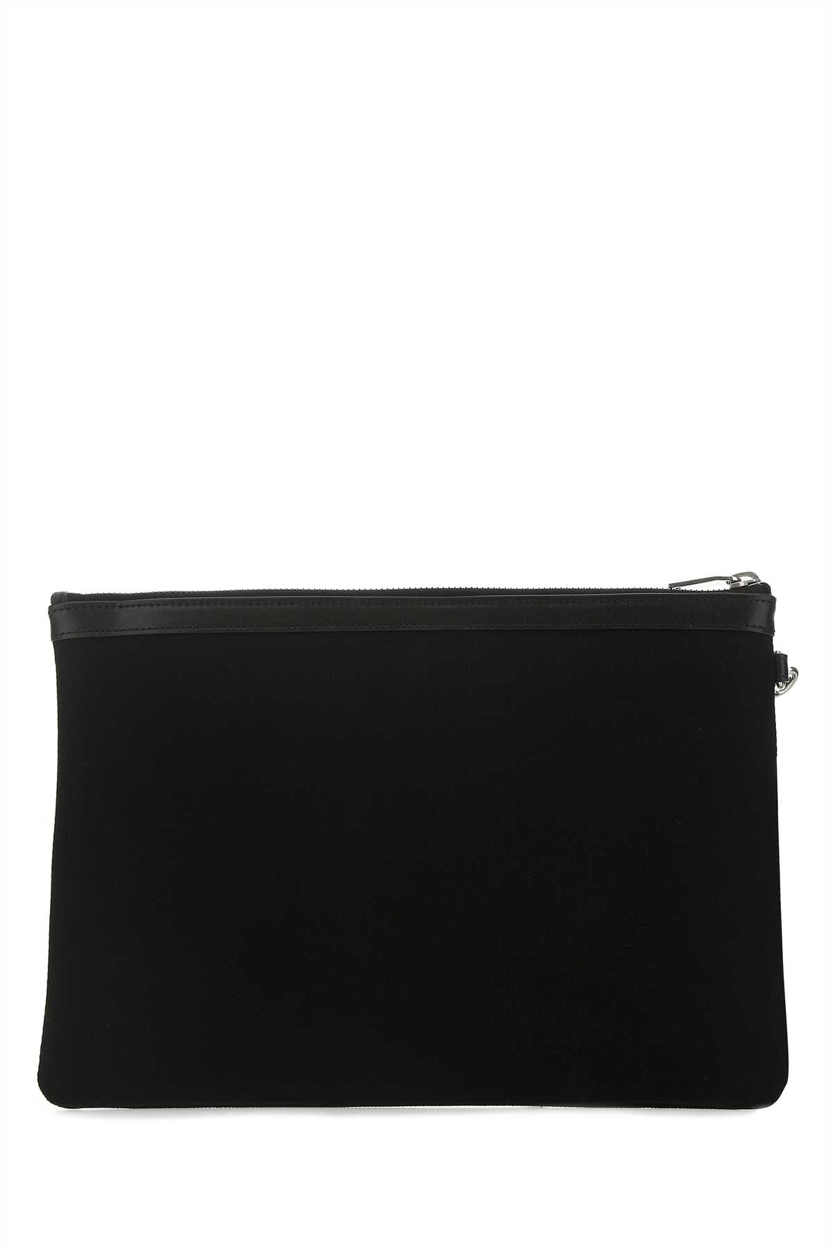 Saint Laurent Men Black Canvas Rive Gauche Clutch