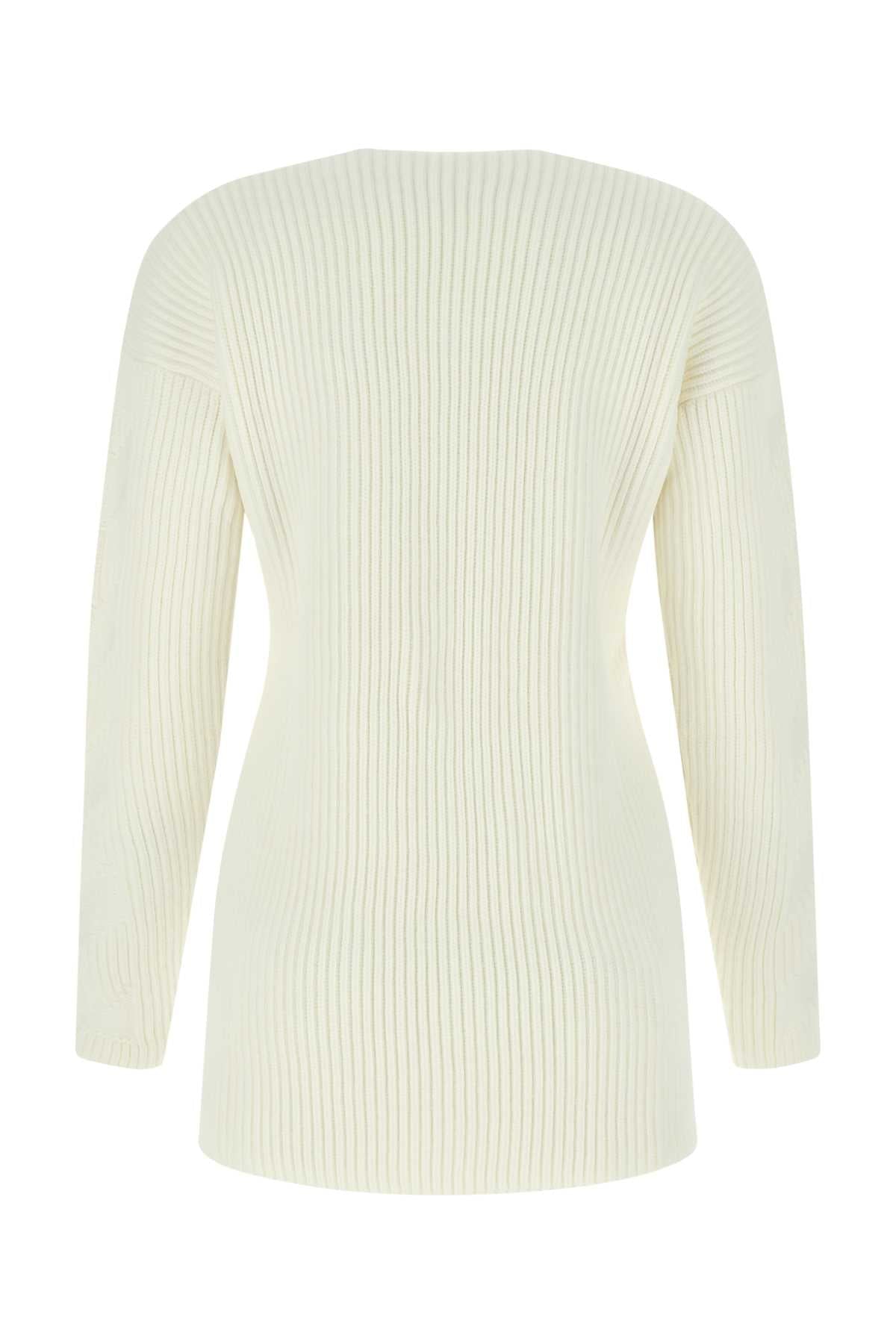 Off White Women Ivory Virgin Wool Sweater