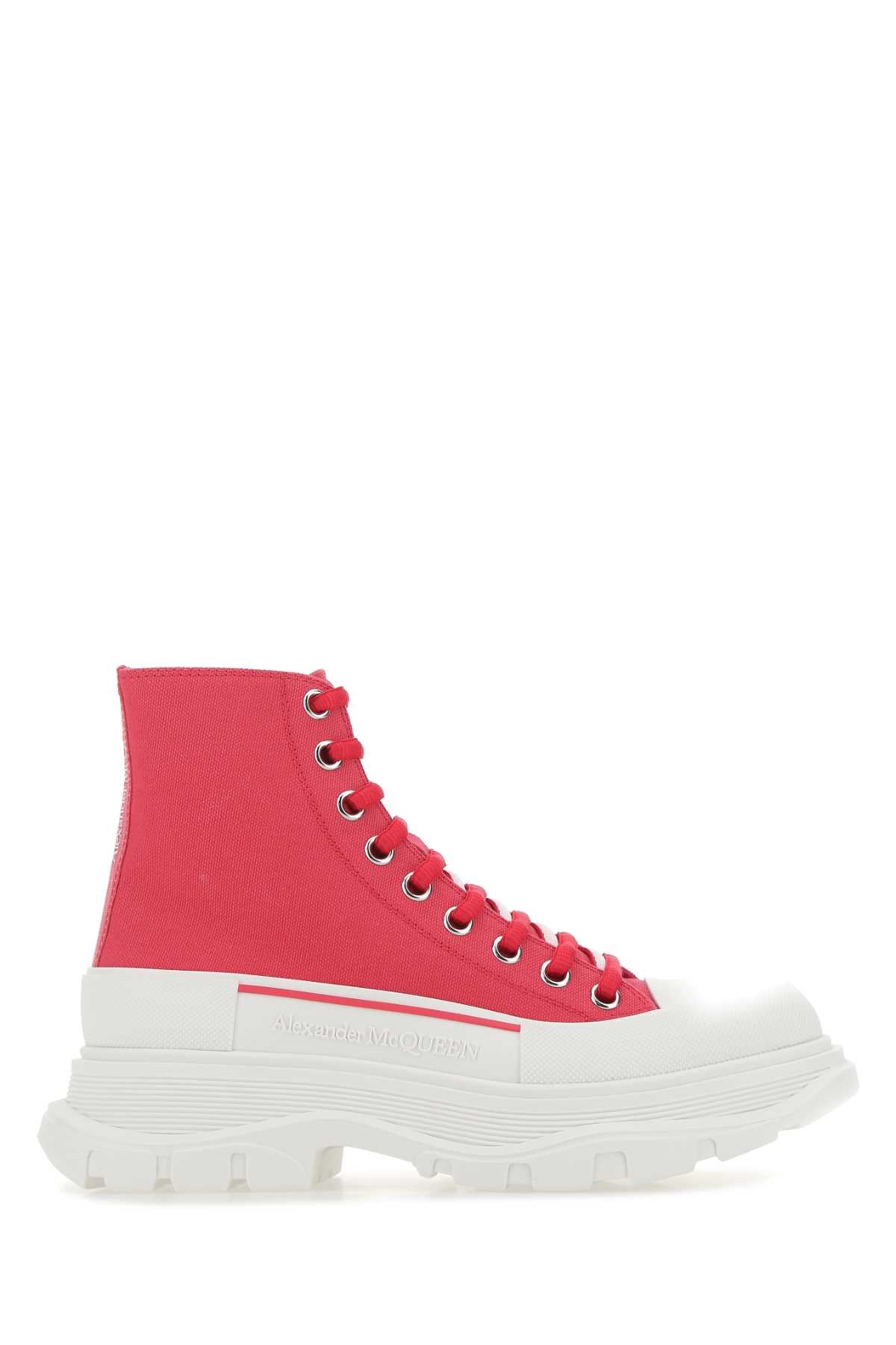 Alexander Mcqueen Women Fuchsia Canvas Tread Slick Sneakers