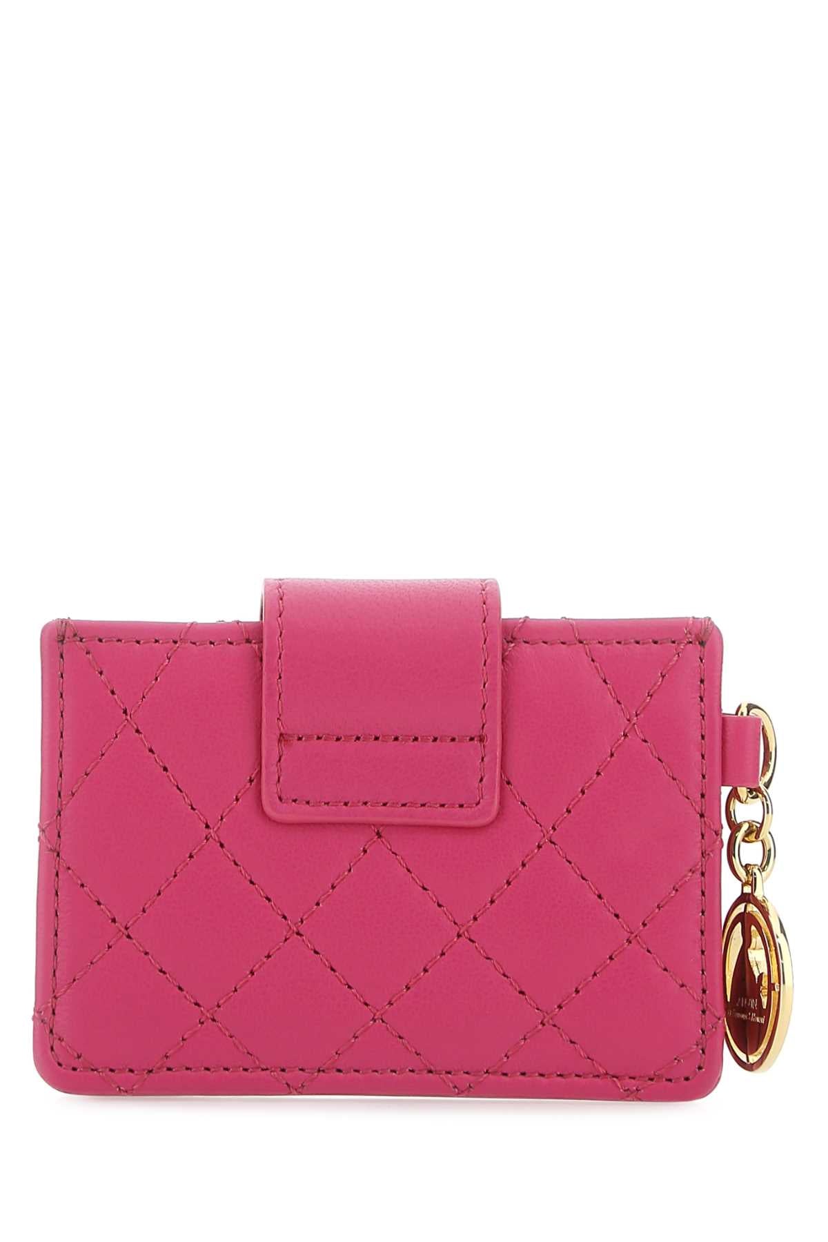 Lanvin Women Fuchsia Leather Card Holder