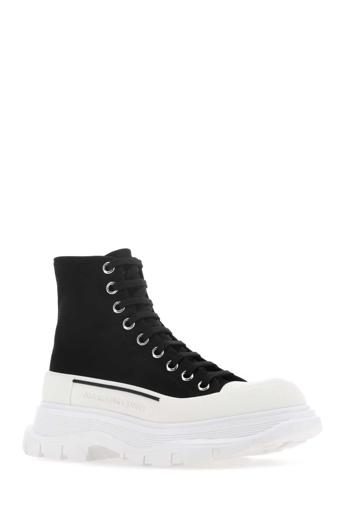 Alexander Mcqueen Men Black Canvas Canvas Sack Sneakers