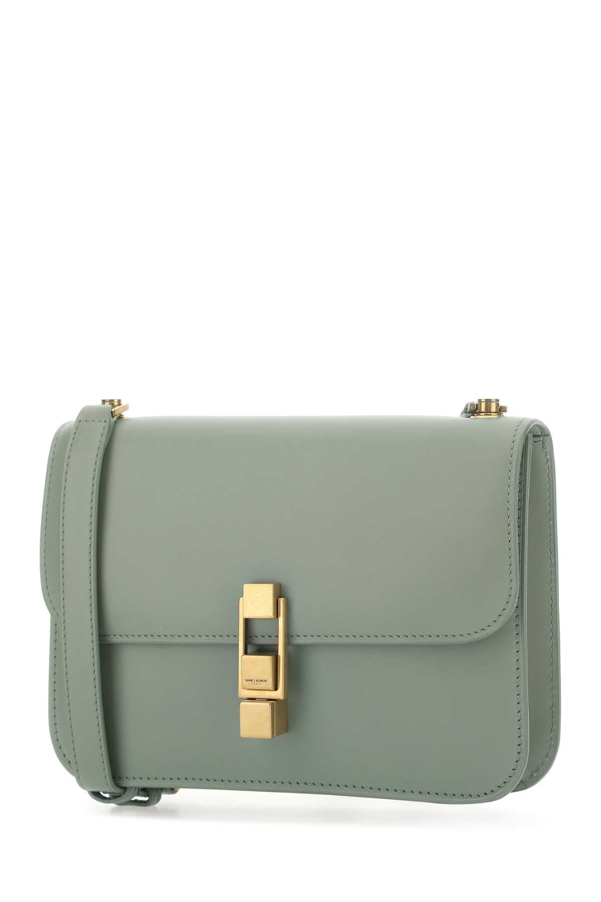 Saint Laurent Women Sage Green Leather Carre Shoulder Bag