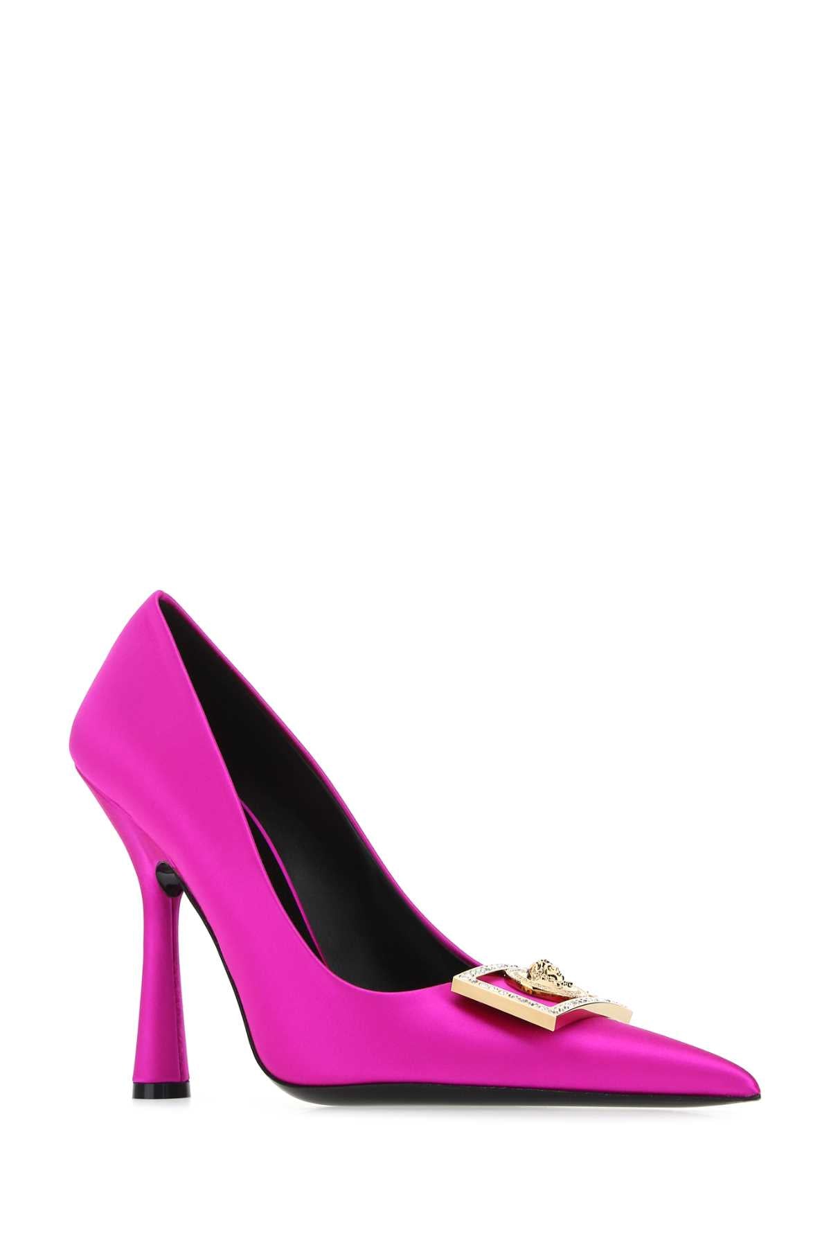 Versace Women Fuchsia Satin Pumps