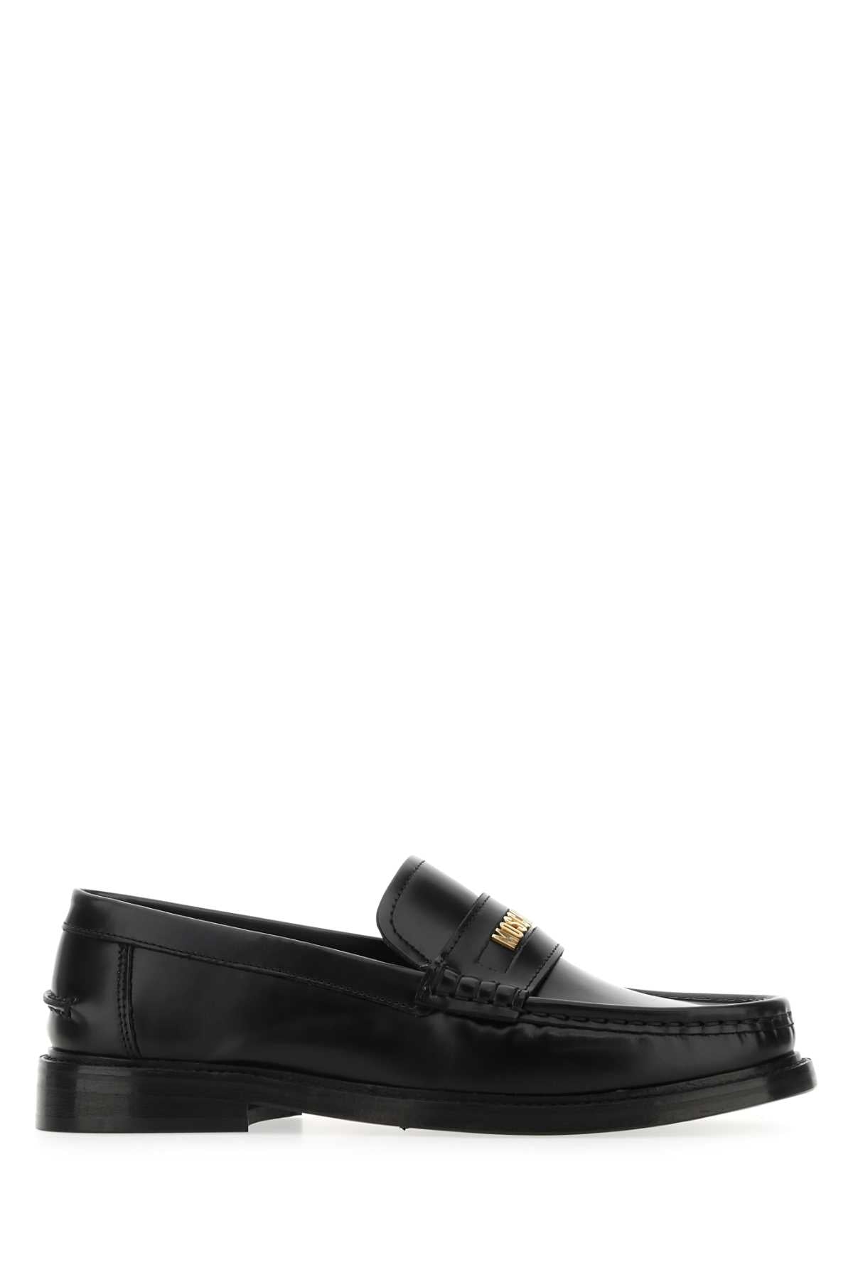 Moschino Women Black Leather Loafers