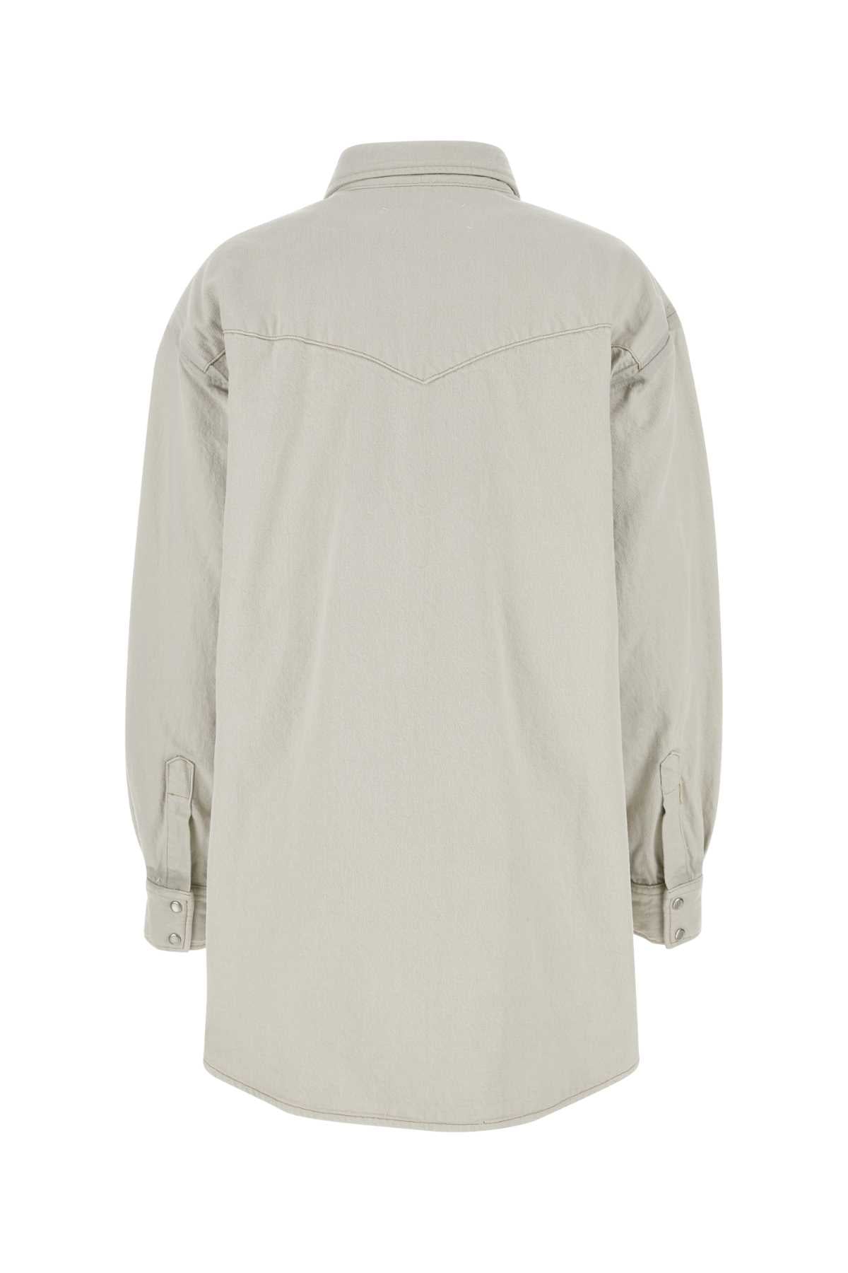 Maison Margiela Women Chalk Denim Oversize Shirt