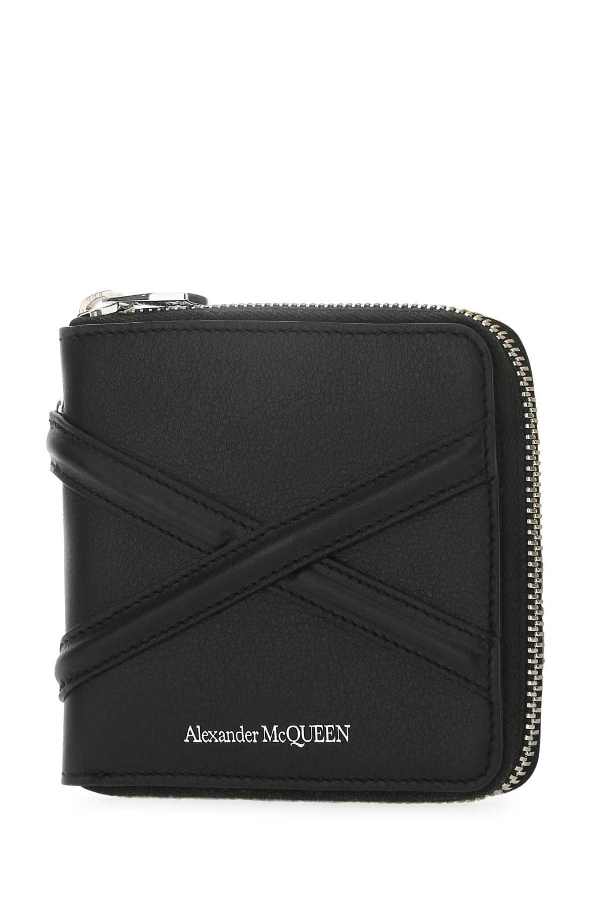 Alexander Mcqueen Men Black Leather Wallet