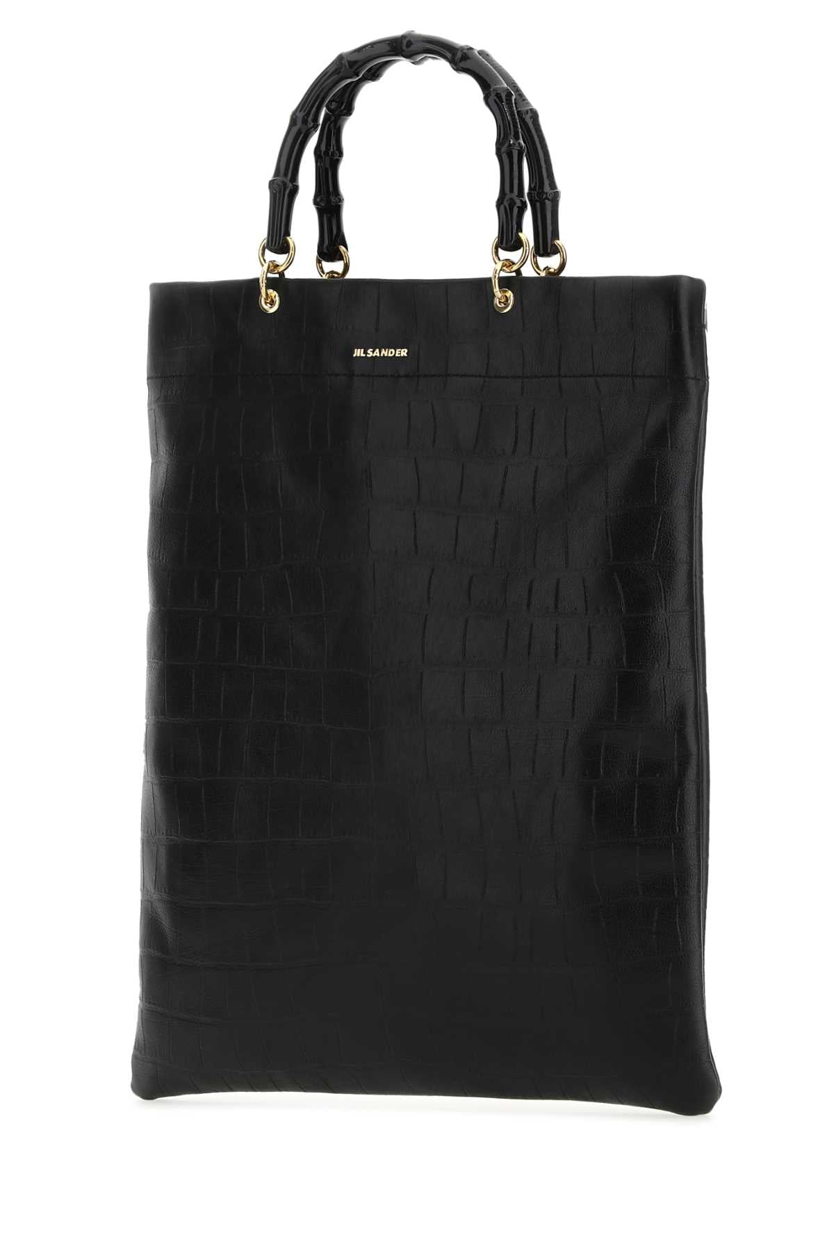 Jil Sander Women Black Leather Medium Shopping Bag