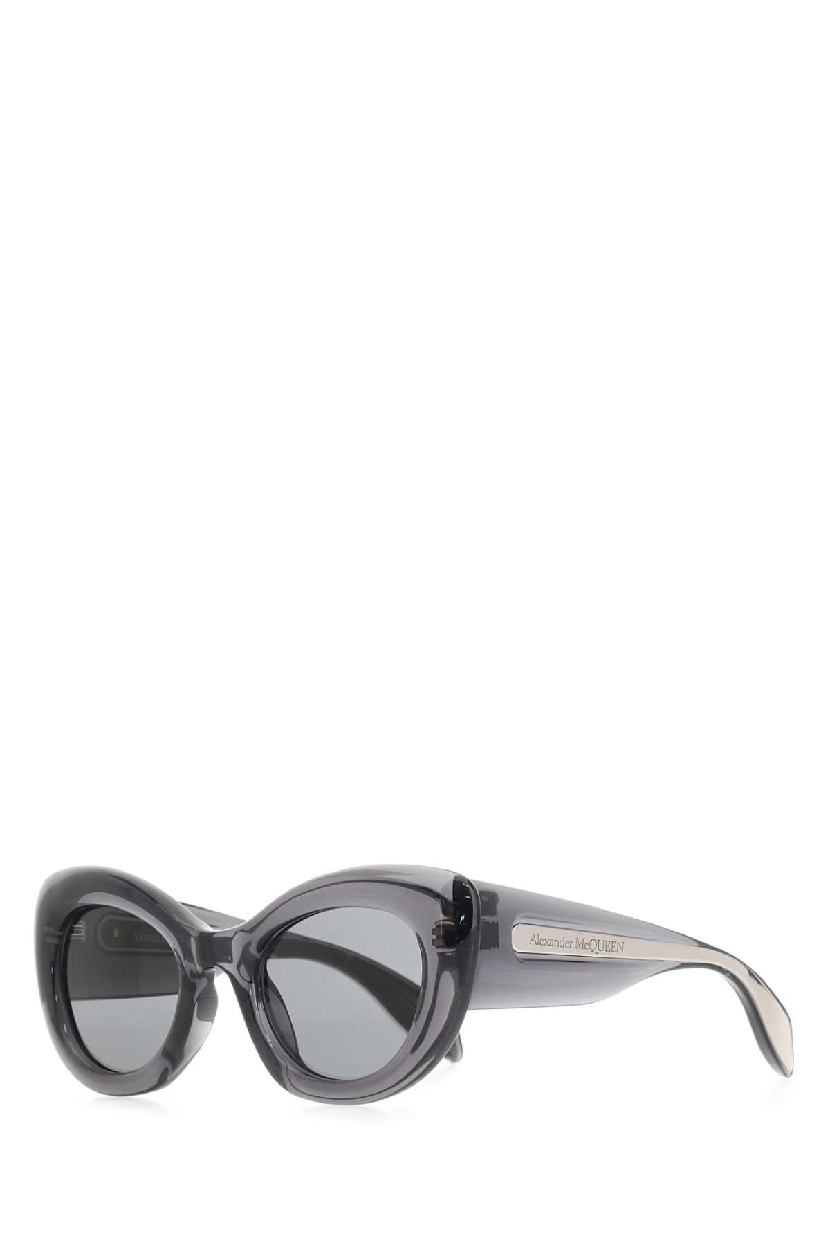Alexander Mcqueen Women Dark Grey Acetate The Curve Sunglasses