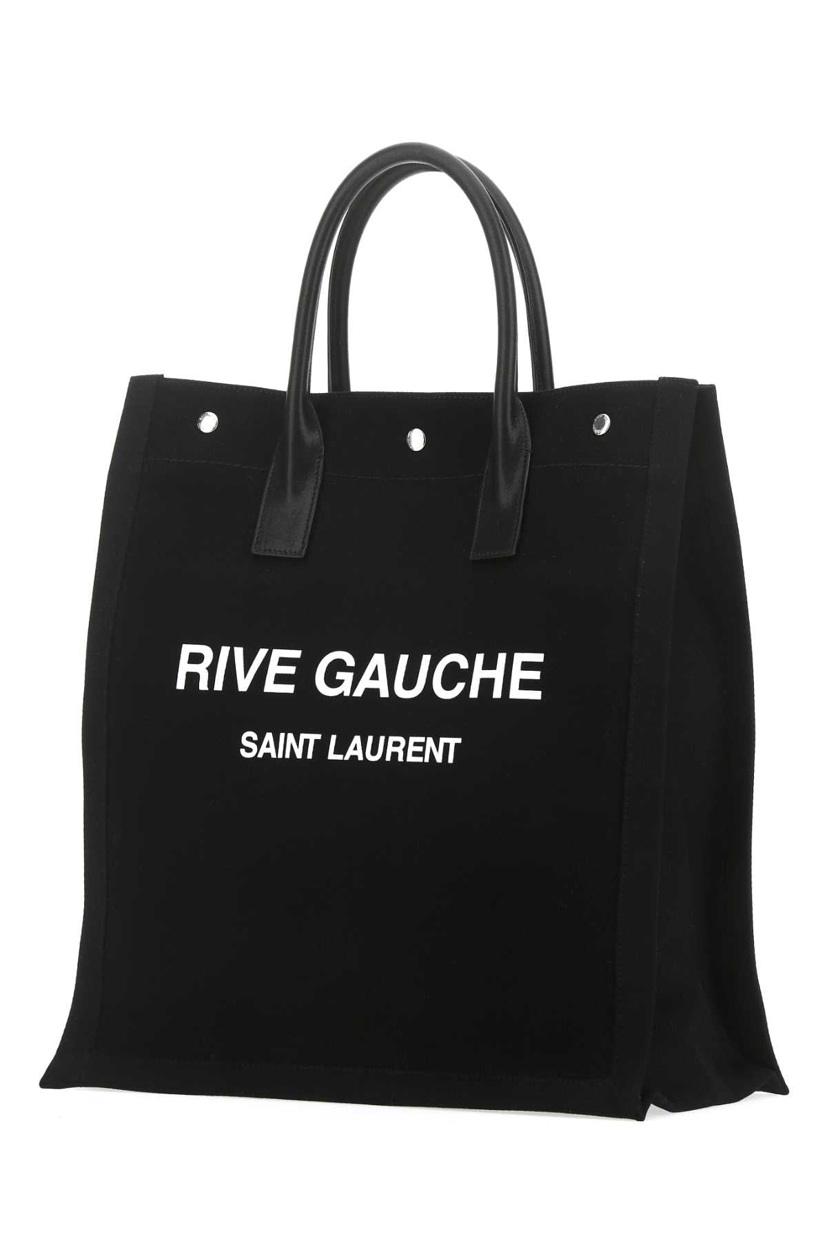 Saint Laurent Men Black Canvas Rive Gauche Shopping Bag