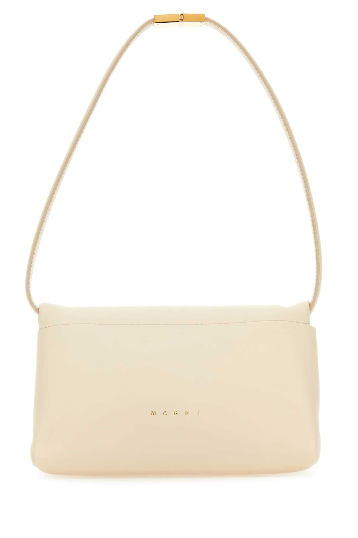 Marni Women Ivory Leather Prisma Shoulder Bag