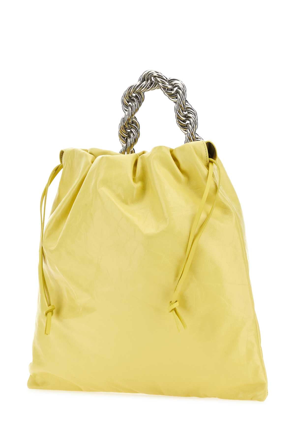 Jil Sander Women Yellow Leather Bucket Bag