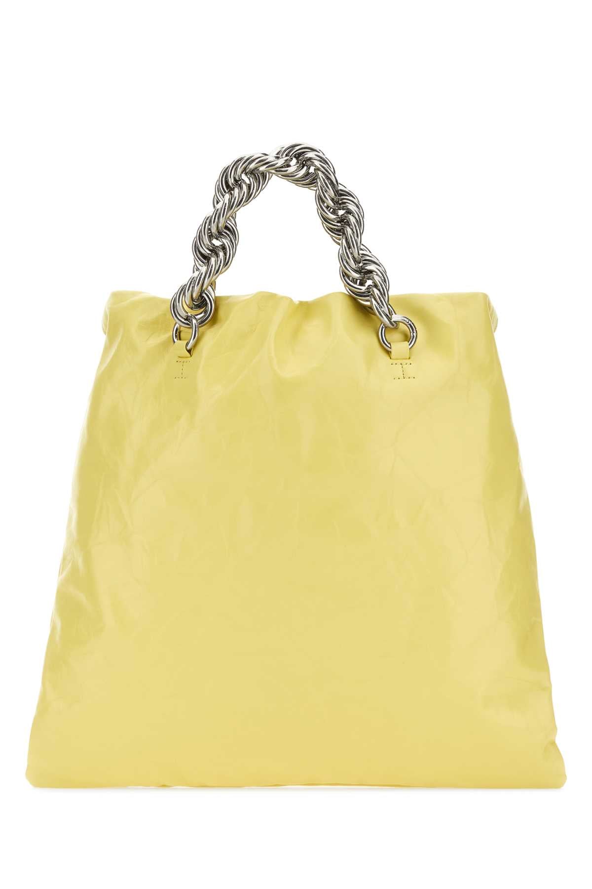 Jil Sander Women Yellow Leather Bucket Bag