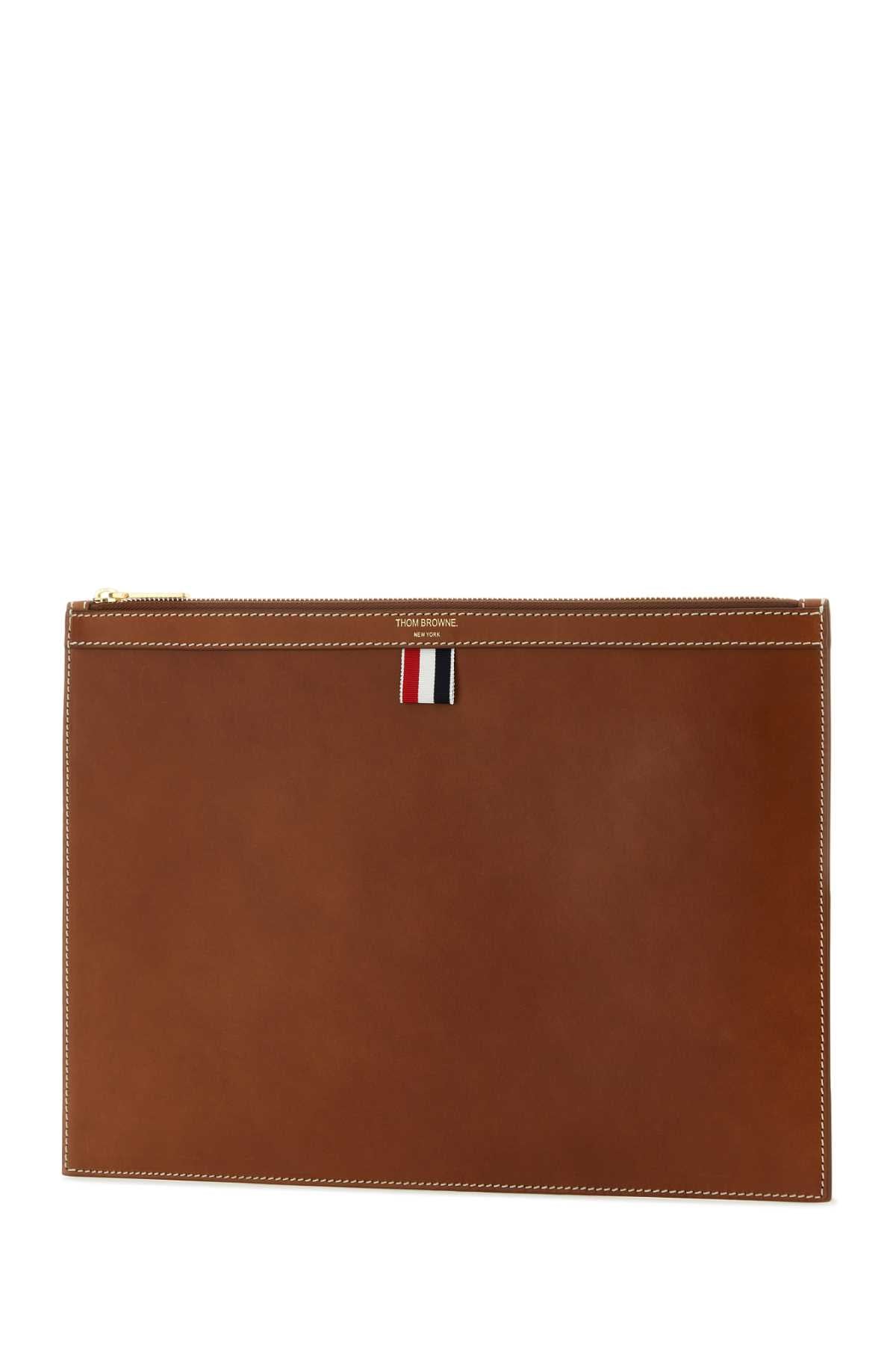 Thom Browne Men Brown Leather Document Case