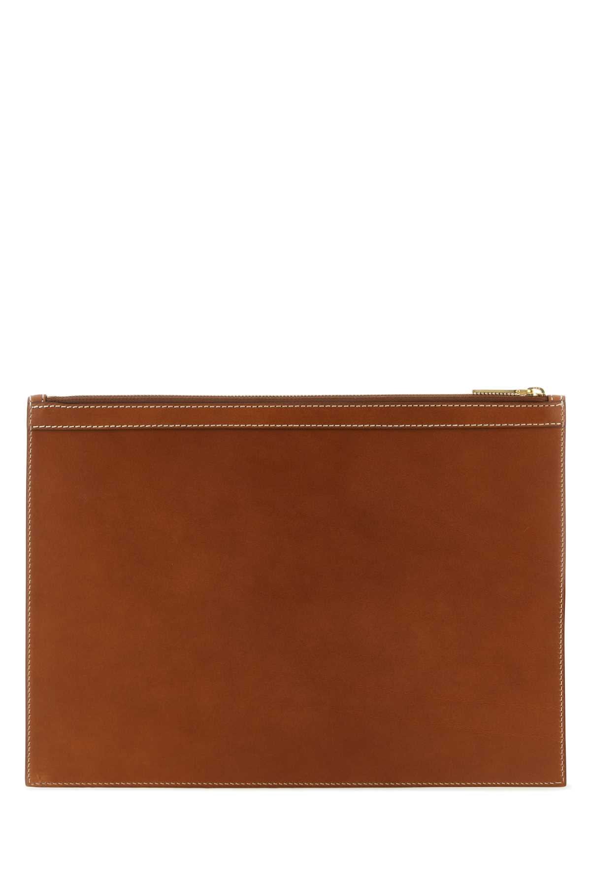 Thom Browne Men Brown Leather Document Case