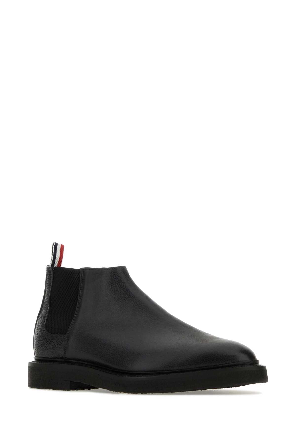 Thom Browne Men Black Leather Ankle Boots