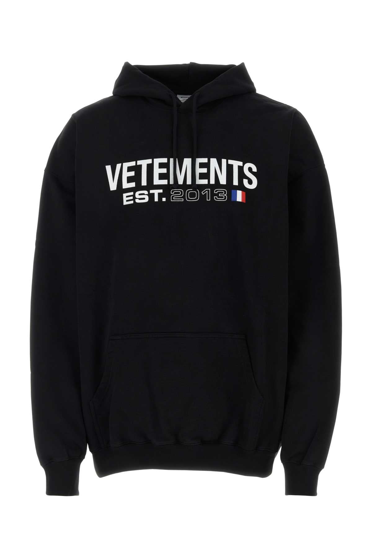 Vetements Men Black Cotton Blend Oversize Sweatshirt