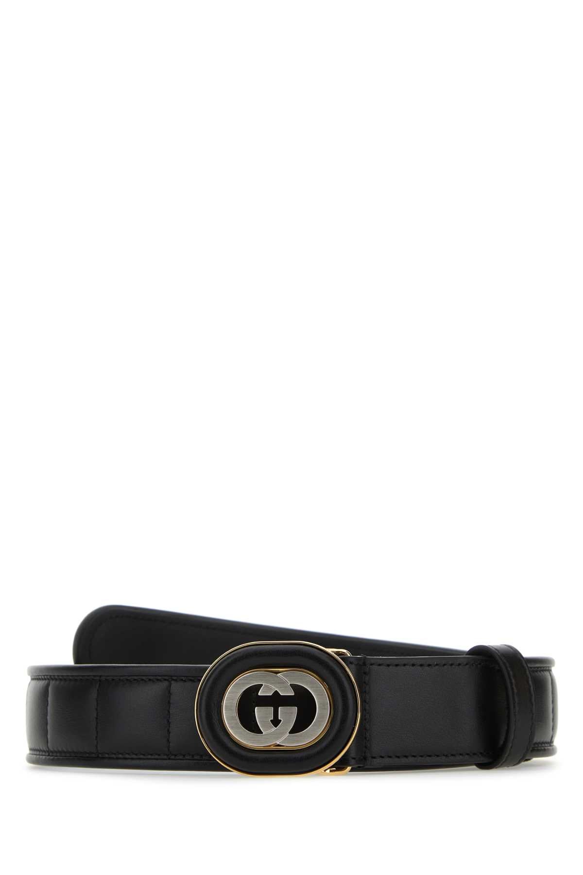 Gucci Women Black Leather Belt