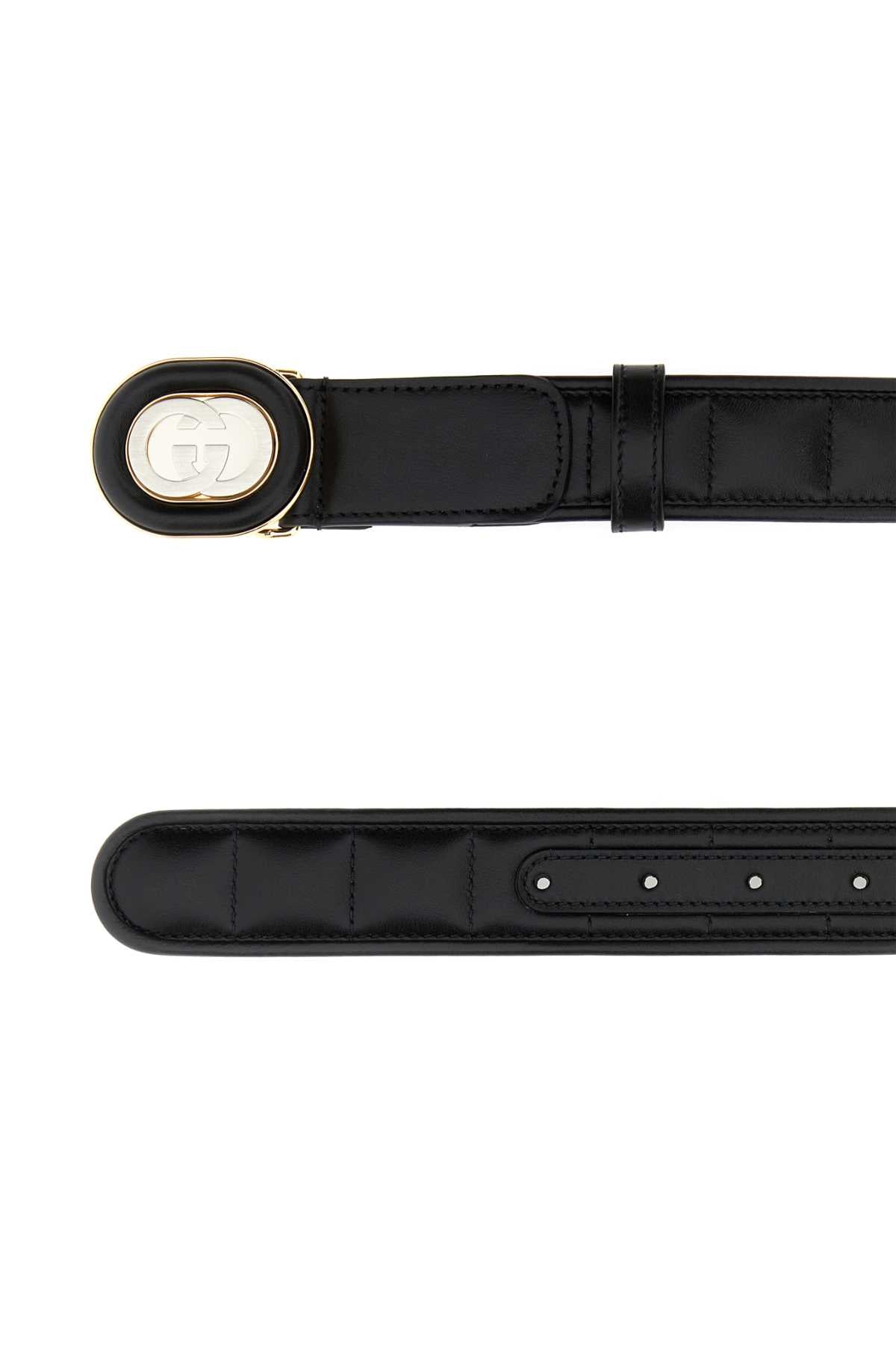 Gucci Women Black Leather Belt