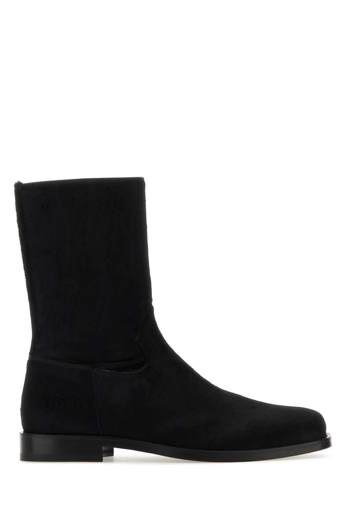 Dries Van Noten Men Black Calfhair Ankle Boots