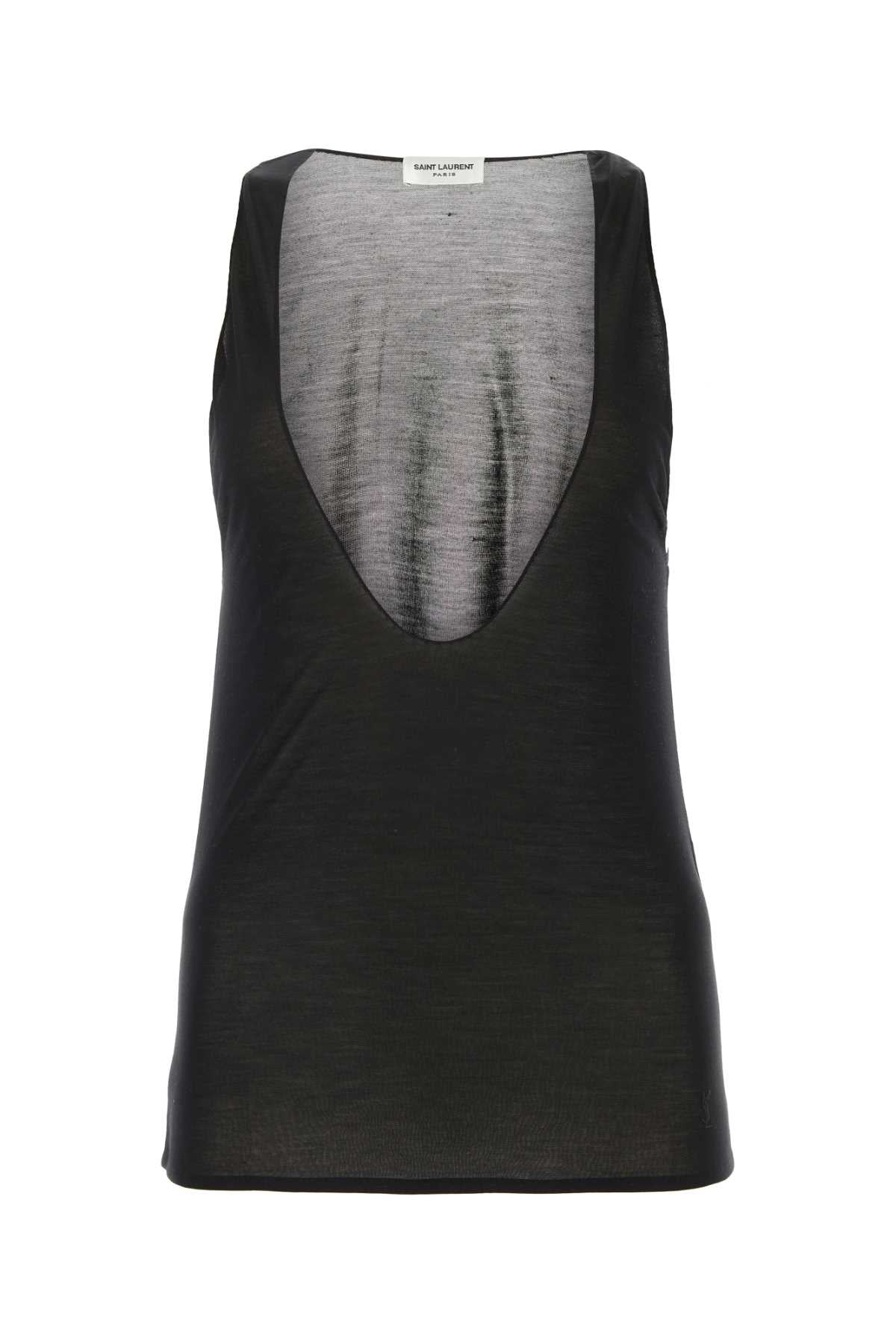 Saint Laurent Women Black Silk Tank-Top