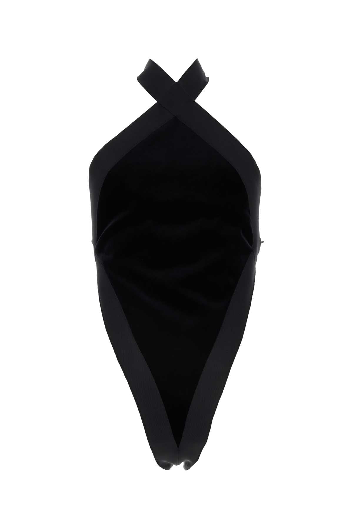 Saint Laurent Women Black Velvet Bodysuit