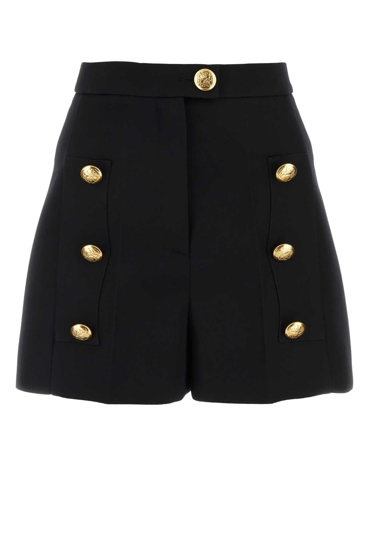 Alexander Mcqueen Women Black Wool Shorts