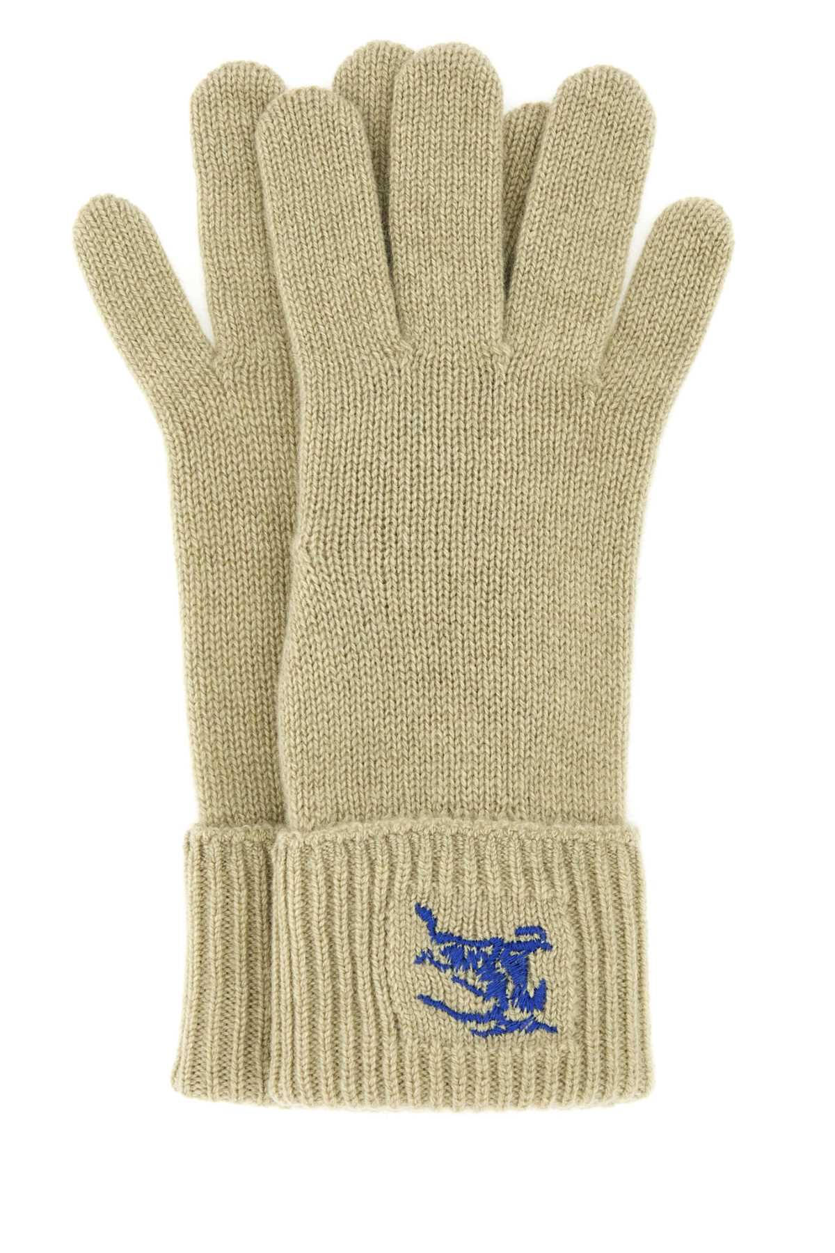 Burberry Women Khaki Cashmere Blend Gloves