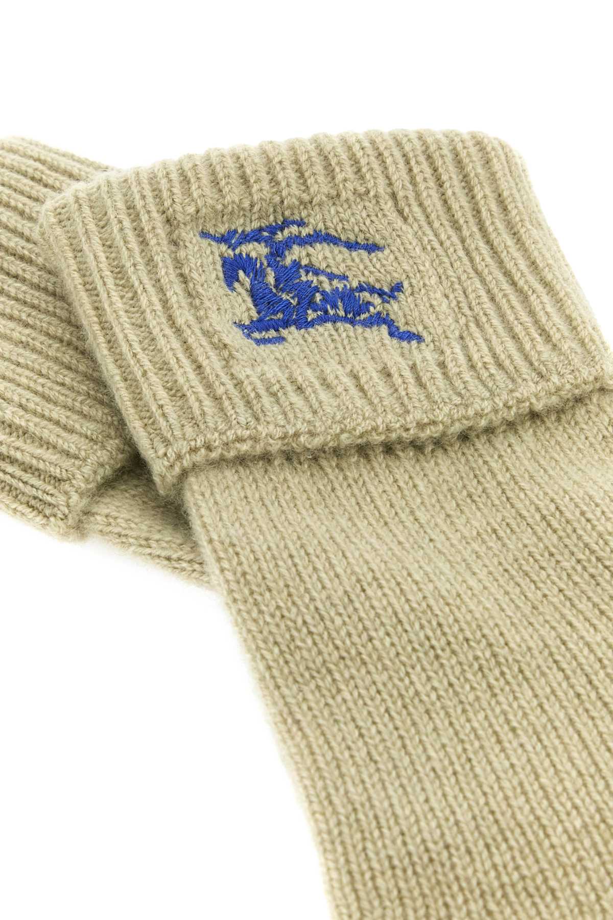Burberry Women Khaki Cashmere Blend Gloves